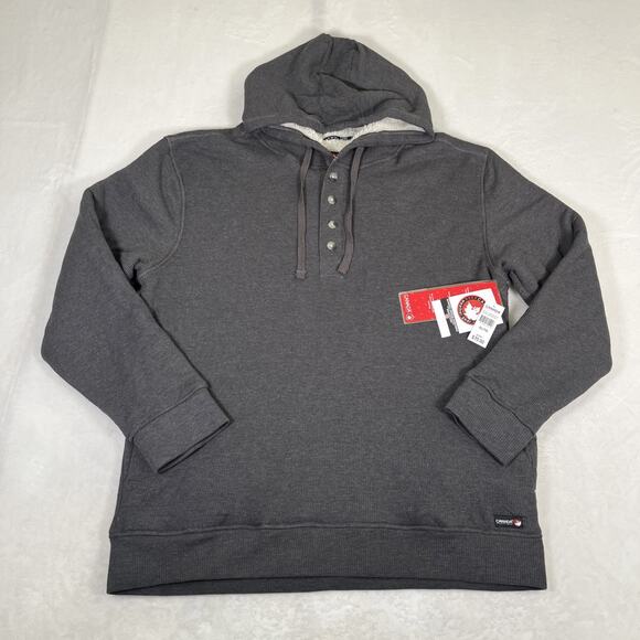 NWT Canada Weather Gear Men's Thermal Hoodie, Heather Grey Size XL Bnfts Charity - Picture 1 of 16